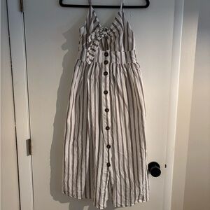 Japna Textured Striped Midi Dress, 100% cotton, boho summer, Size Small